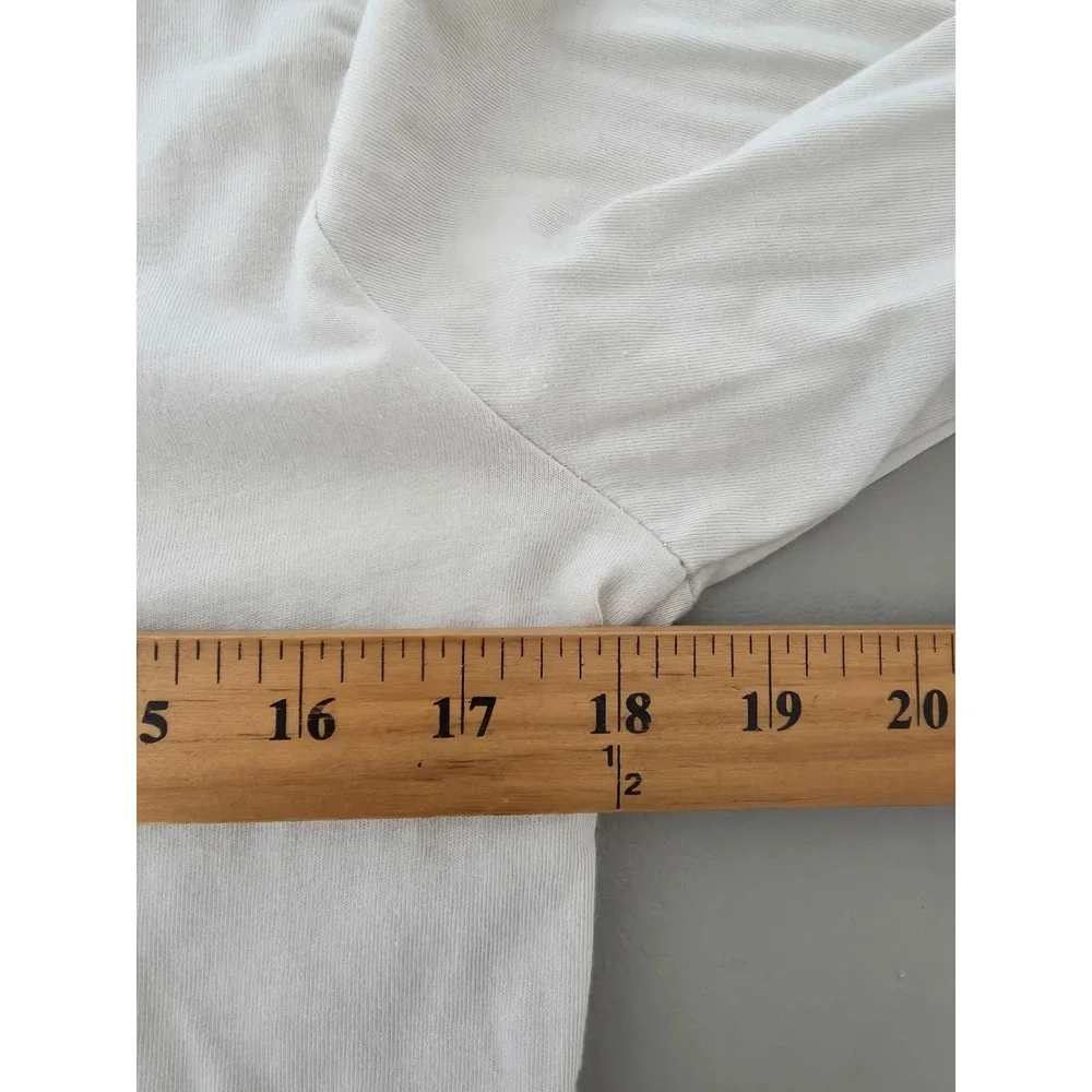 Nike T Shirt Womens XS Off White Crewneck Swoosh Long Sleeve Athletic Cotton